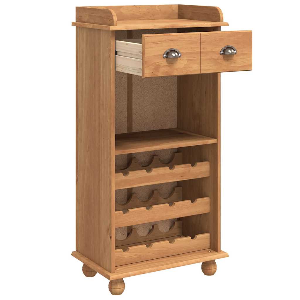 Wine Cabinet ASKIM Brown 57 x 37 x 114 cm Solid pine wood