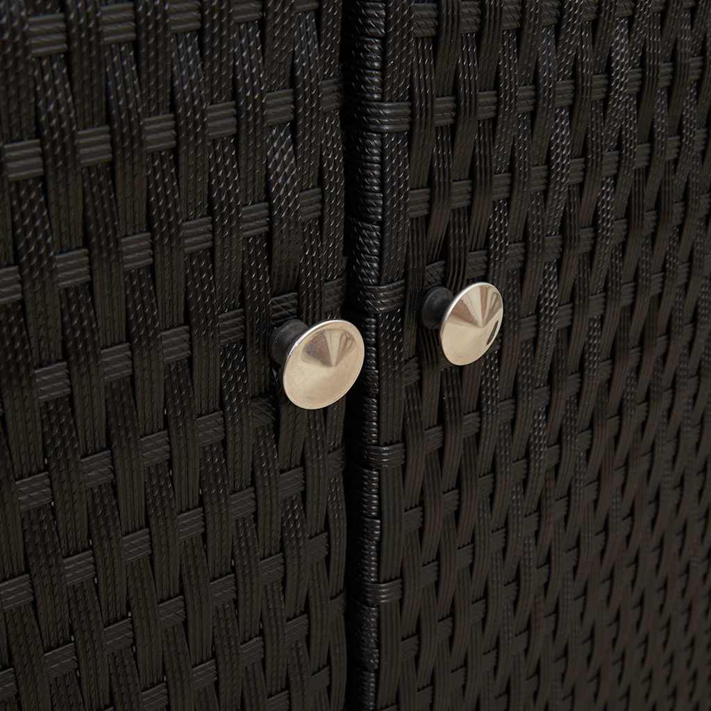 Storage Cabinet with Storage Black 100 x 36 x 102 cm Rattan