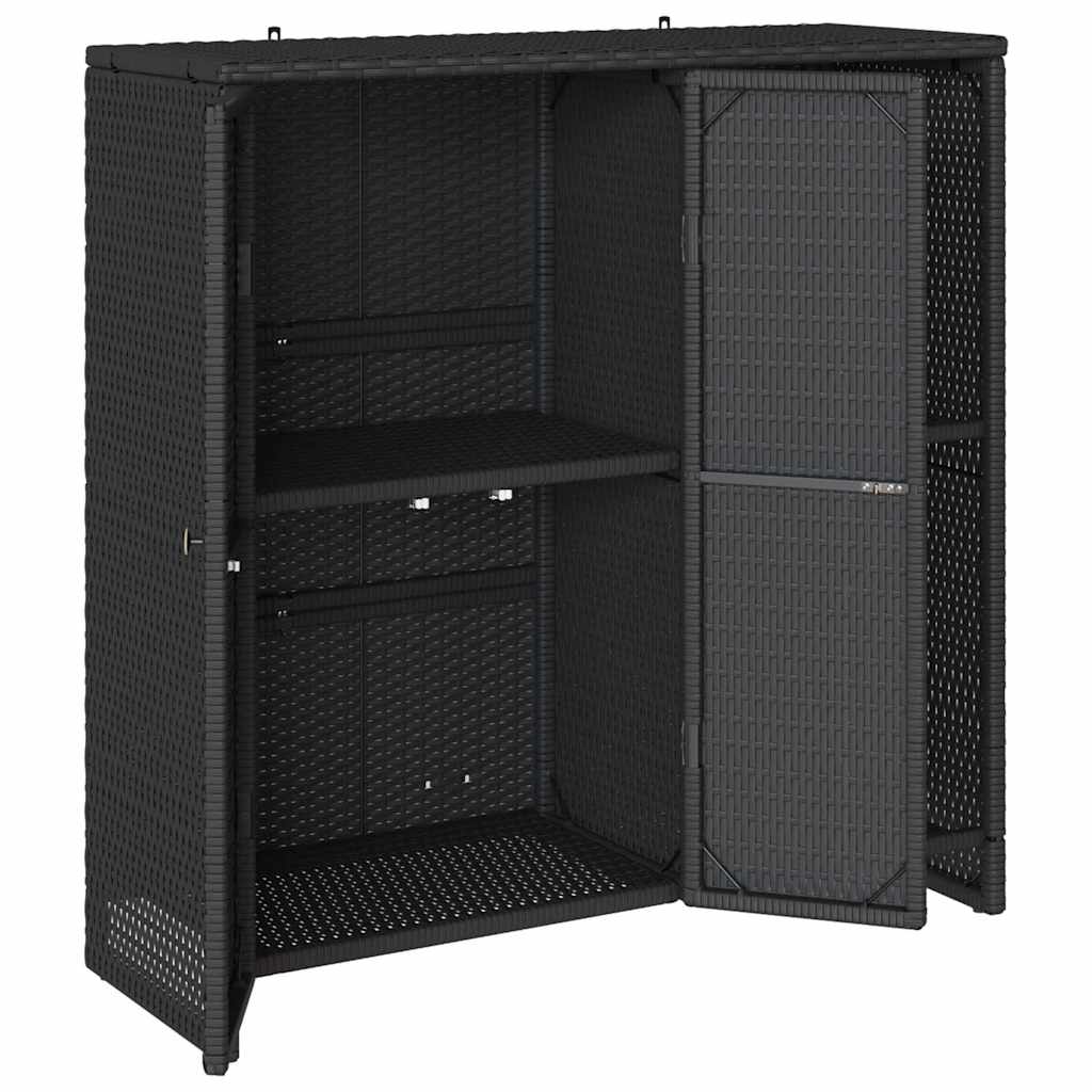 Storage Cabinet with Storage Black 100 x 36 x 102 cm Rattan