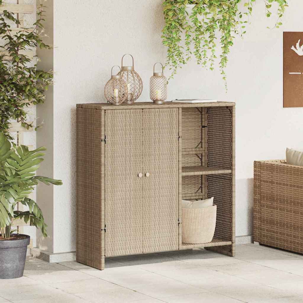 Storage Cabinet with Storage Beige 100 x 36 x 102 cm Rattan