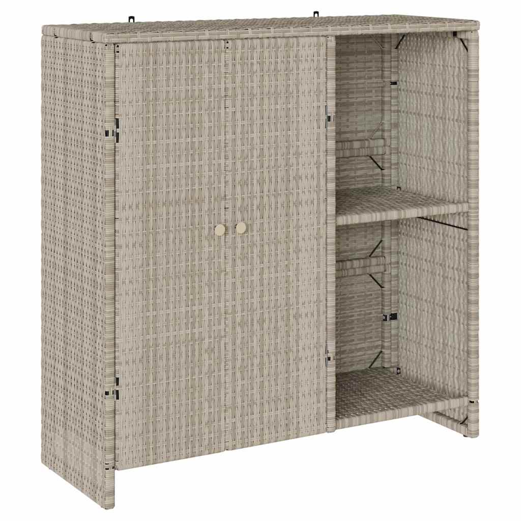 Storage Cabinet with Door Light Grey 100 x 36 x 102 cm Rattan
