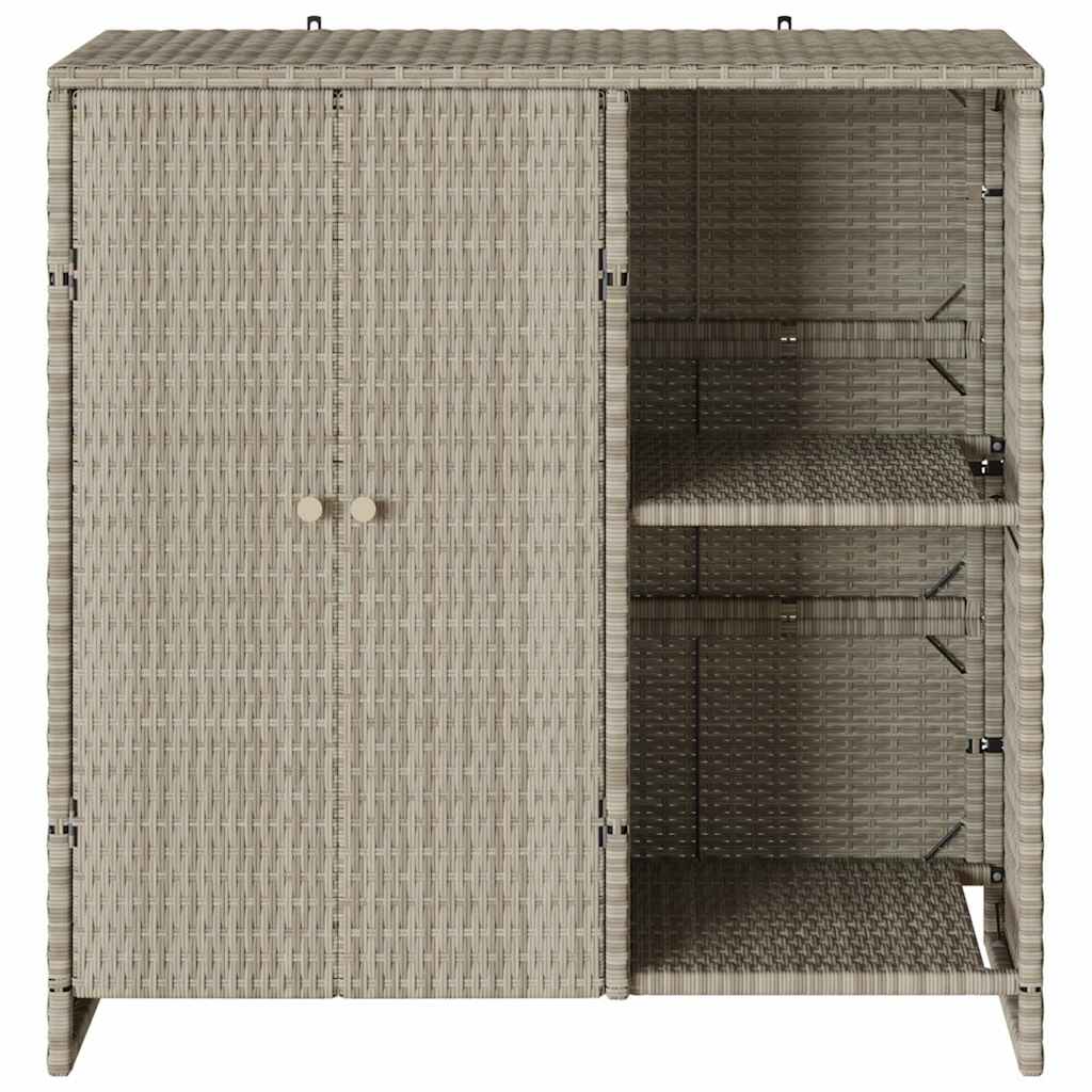 Storage Cabinet with Door Light Grey 100 x 36 x 102 cm Rattan