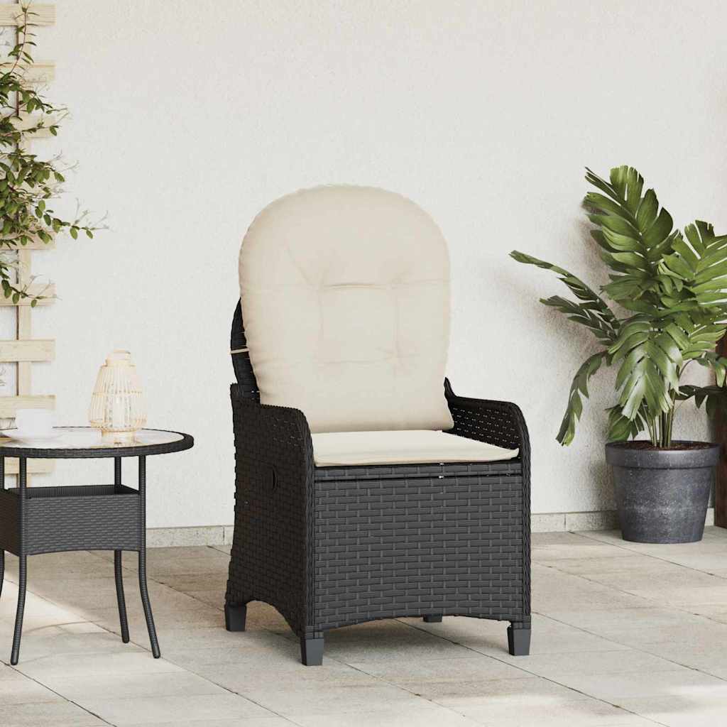 Recliner Chair Black 56 x 66 x 95cm Poly Rattan