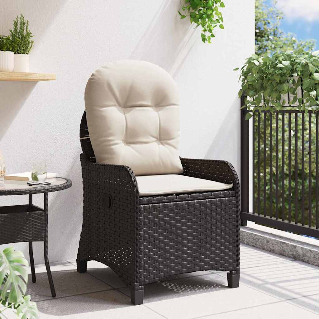 Recliner Chair Black 56 x 66 x 95cm Poly Rattan
