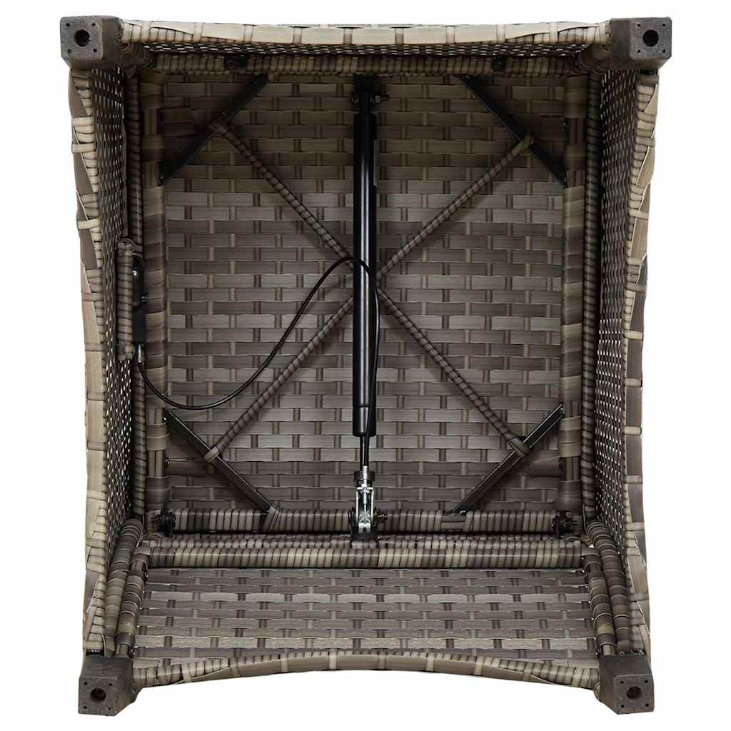 Recliner Chair Grey 56 x 66 x 95cm Poly Rattan