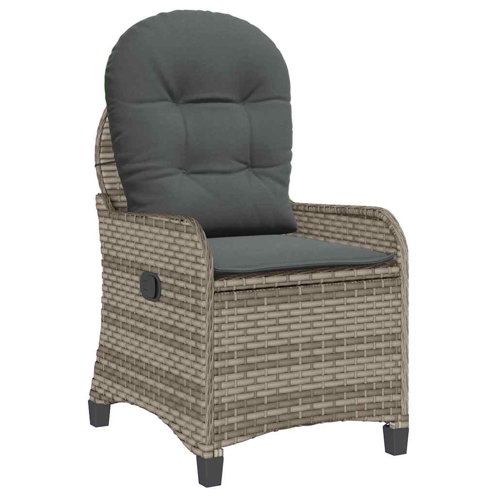 Recliner Chair Grey 56 x 66 x 95cm Poly Rattan