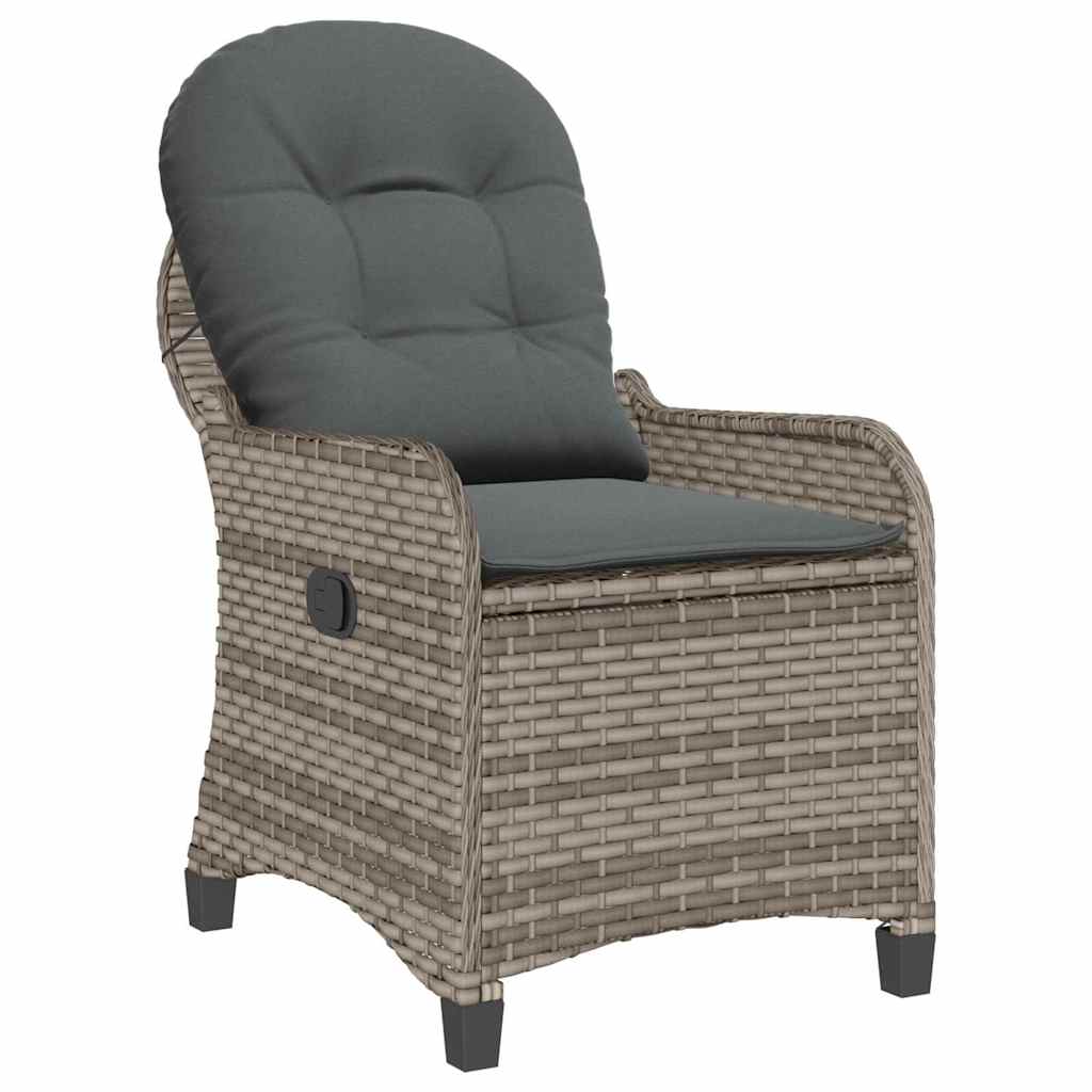 Recliner Chair Grey 56 x 66 x 95cm Poly Rattan