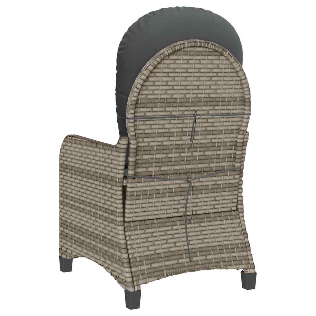 Recliner Chair Grey 56 x 66 x 95cm Poly Rattan