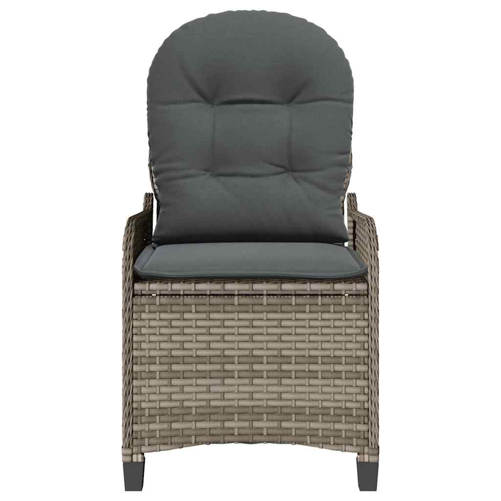 Recliner Chair Grey 56 x 66 x 95cm Poly Rattan