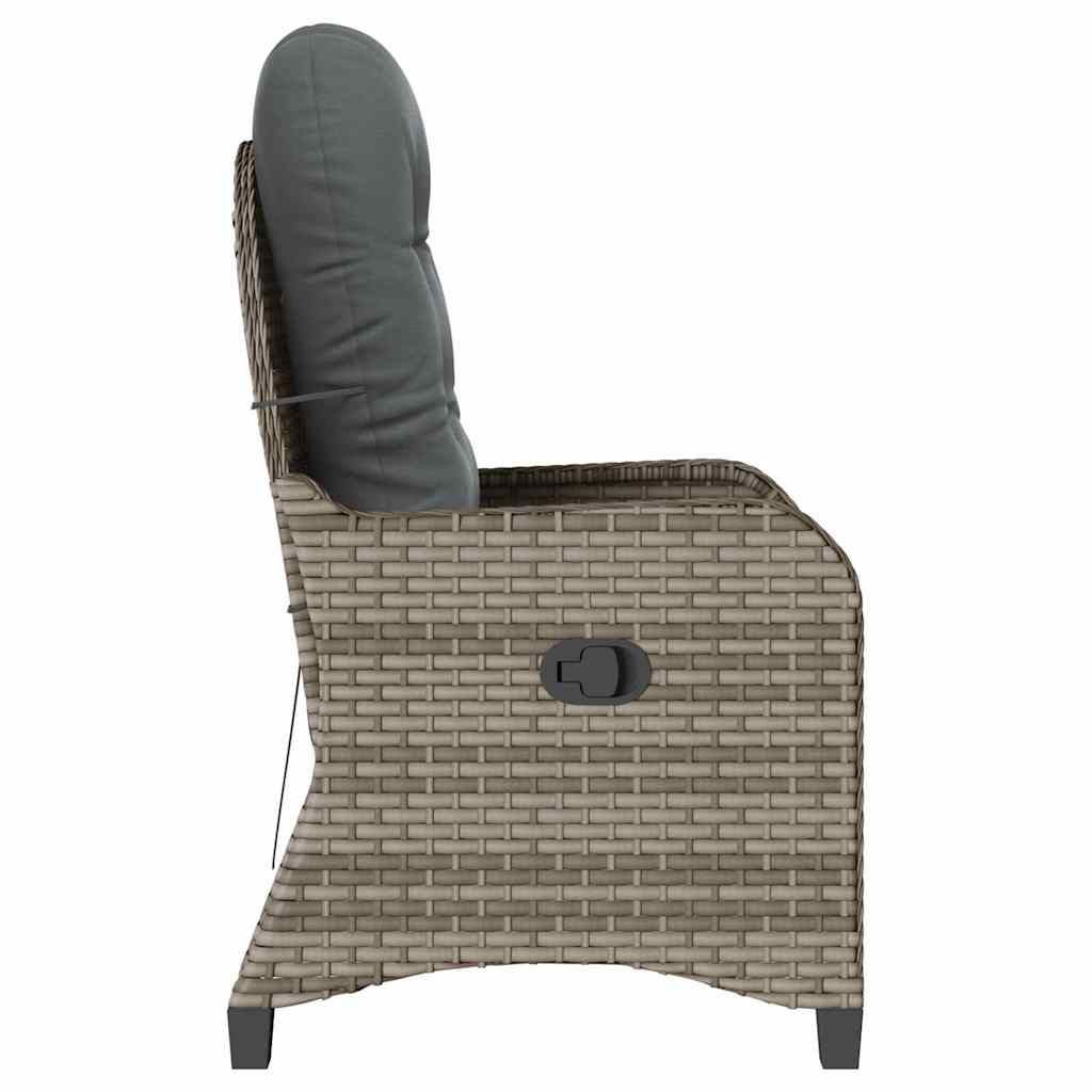 Recliner Chair Grey 56 x 66 x 95cm Poly Rattan