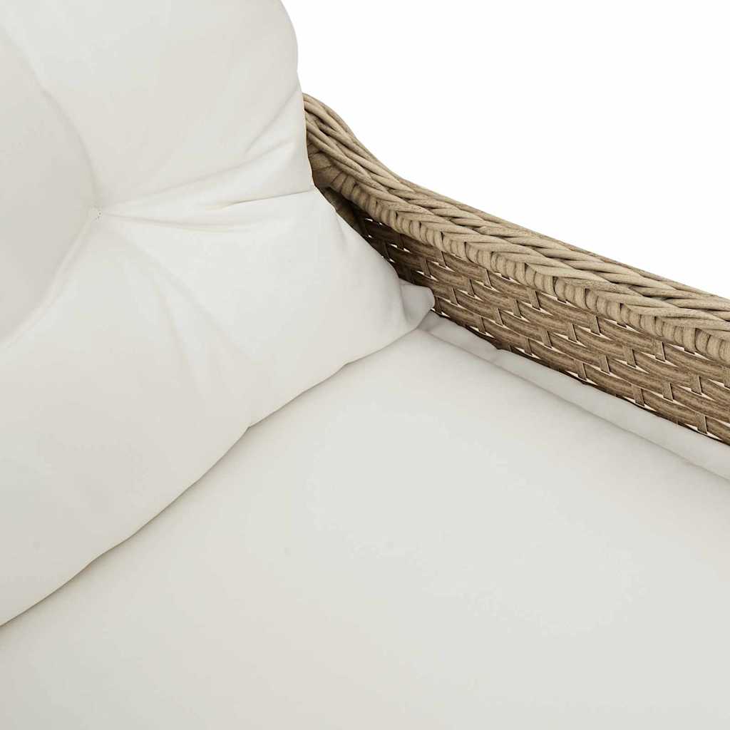 Recliner Chair Beige 56 x 66 x 95cm Poly Rattan