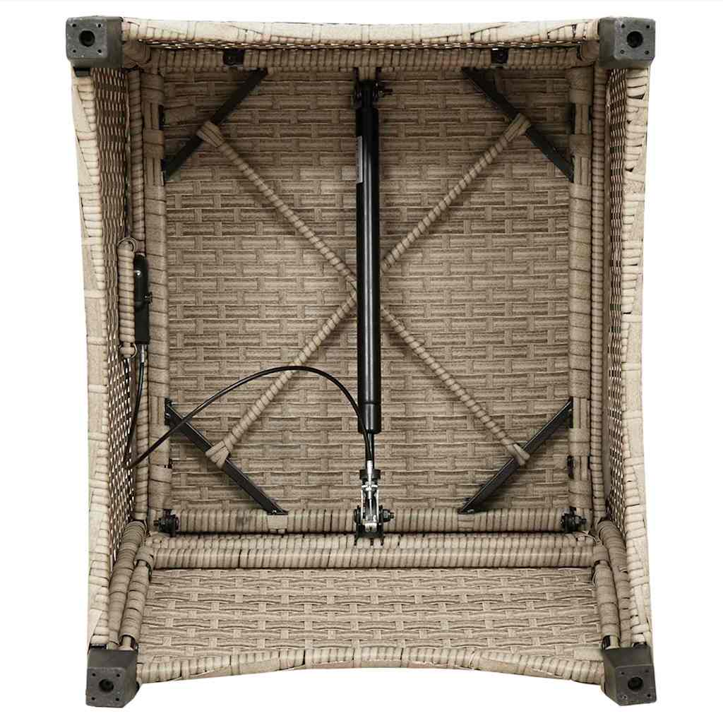 Recliner Chair Beige 56 x 66 x 95cm Poly Rattan