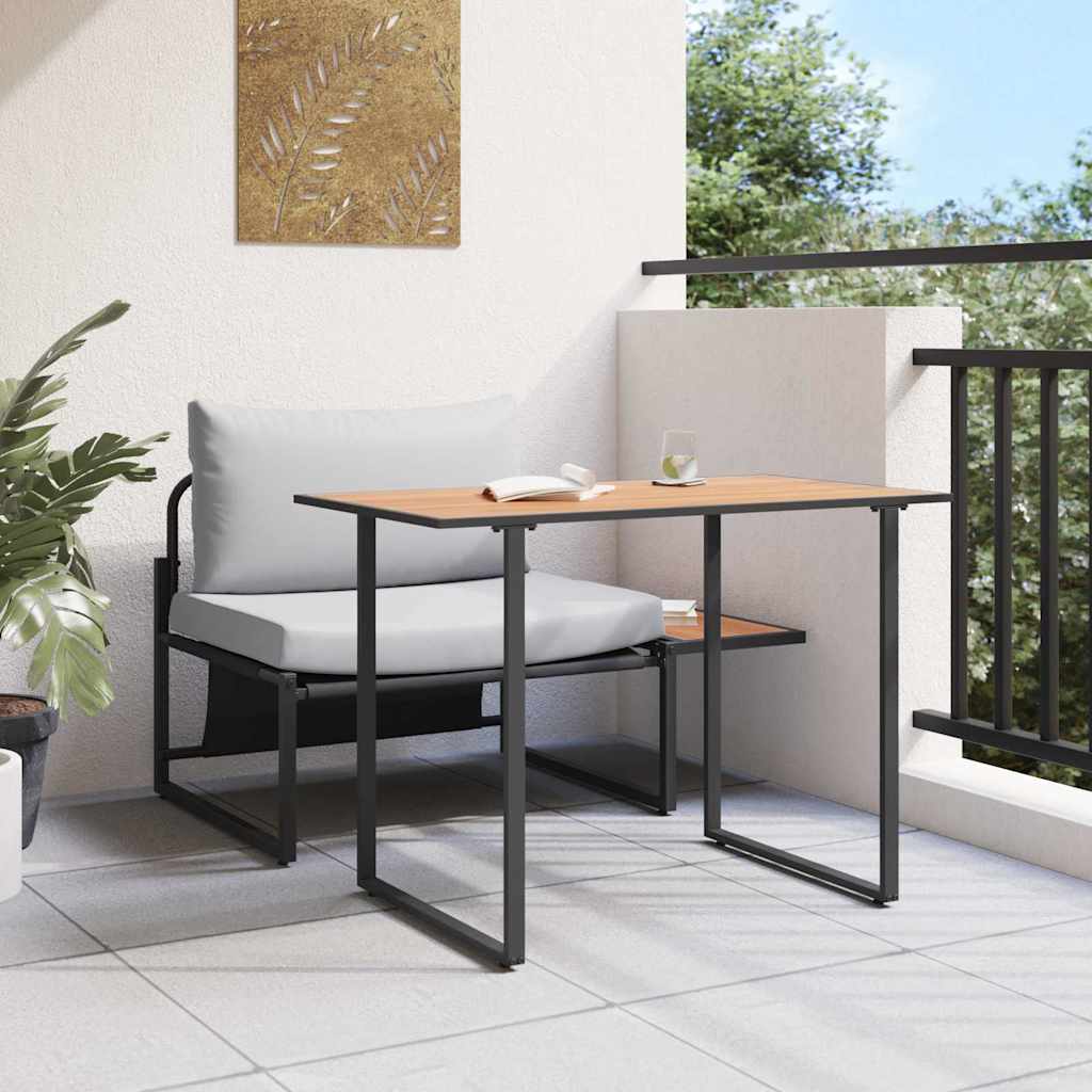 Garden Dining Set 2 pcs Light grey Steel