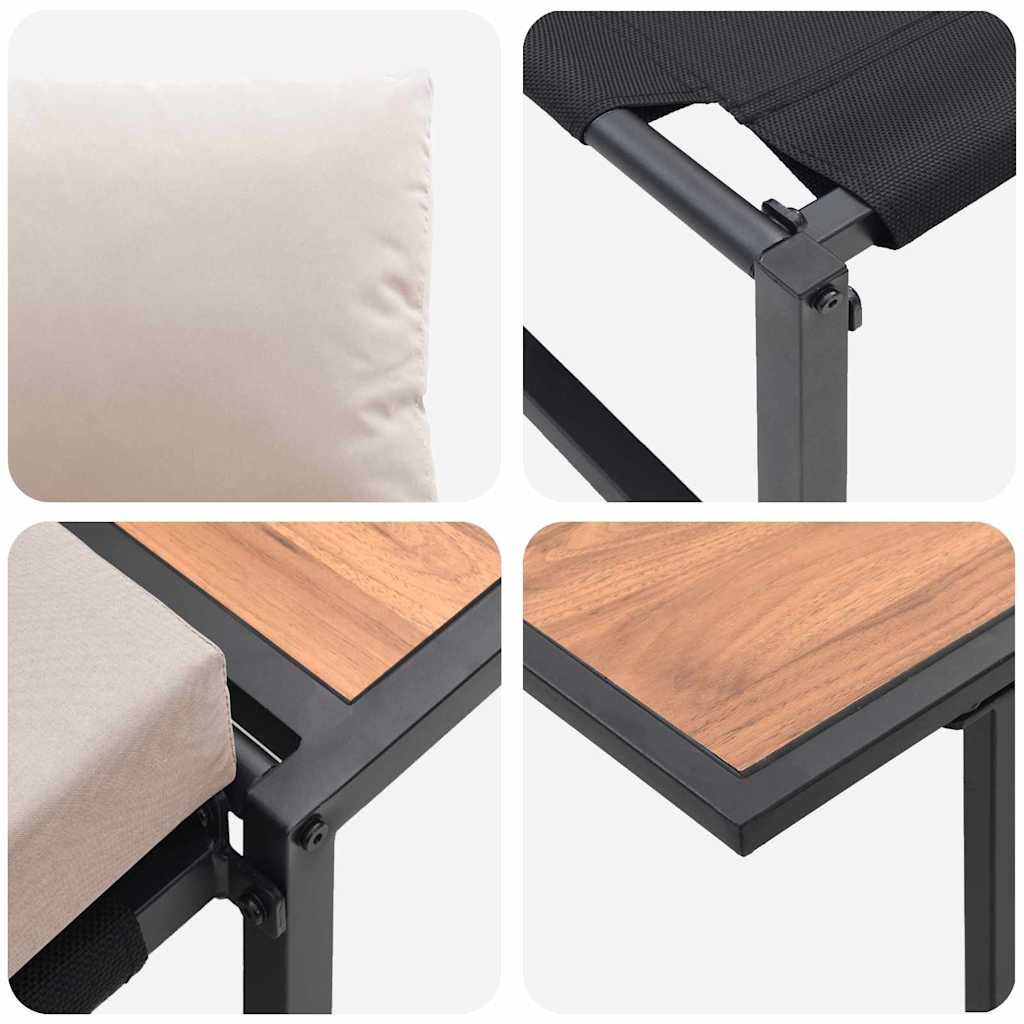 Garden Dining Set 2 pcs Taupe Steel