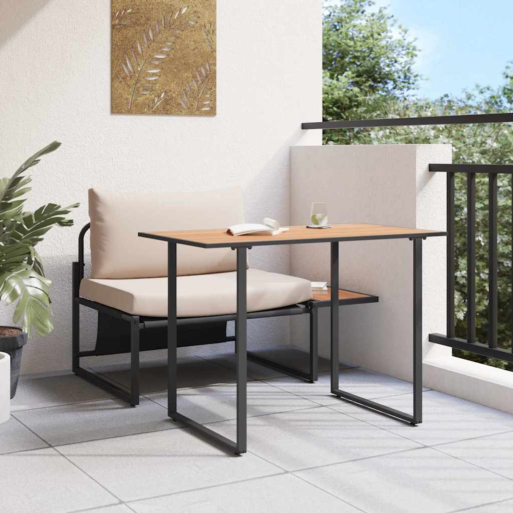 Garden Dining Set 2 pcs Taupe Steel