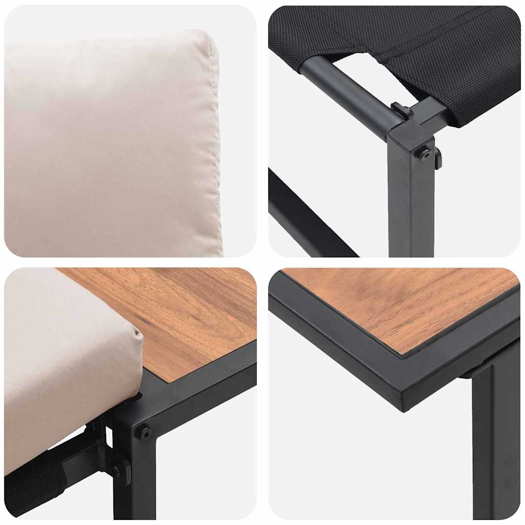 Garden Sofa Set 2 pcs Taupe Steel