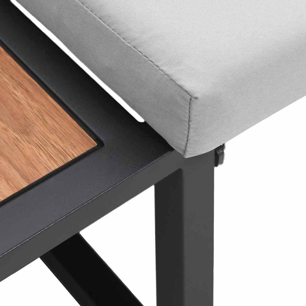 Garden Sofa with Cushion Brown 200.5 x 70 x 85.5cm Metal