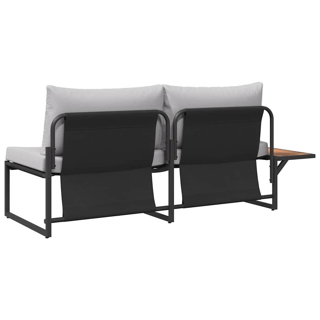 Garden Sofa with Cushion Brown 200.5 x 70 x 85.5cm Metal