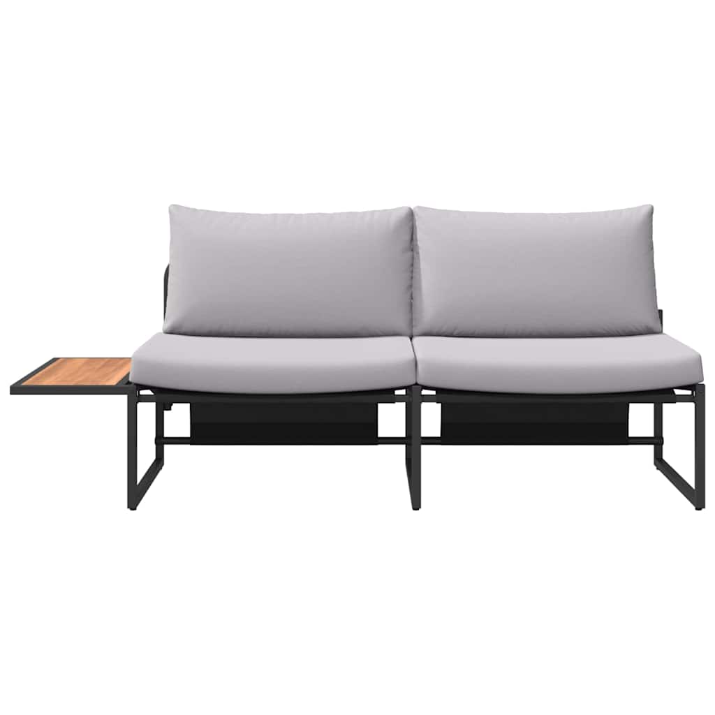 Garden Sofa with Cushion Brown 200.5 x 70 x 85.5cm Metal