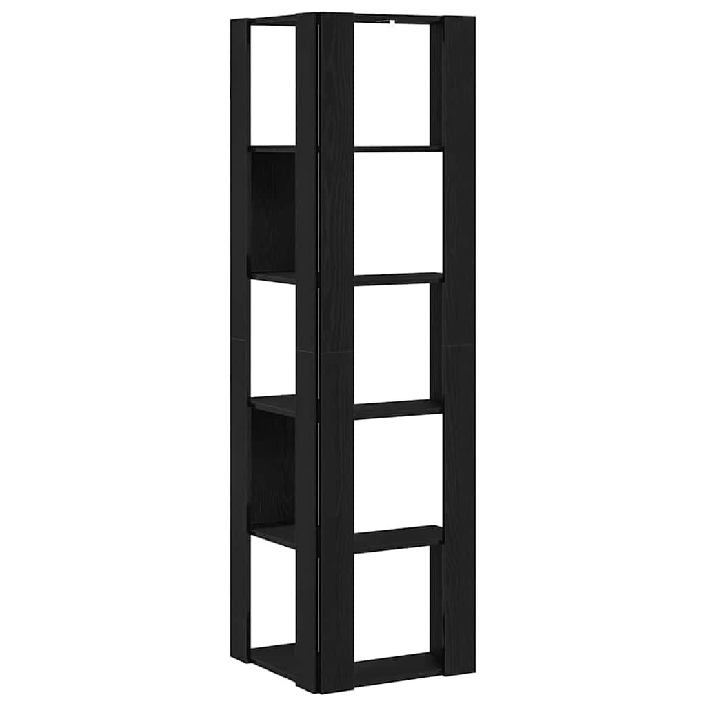 Corner Bookcase Black oak 50 x 50 x 179 cm Engineered wood