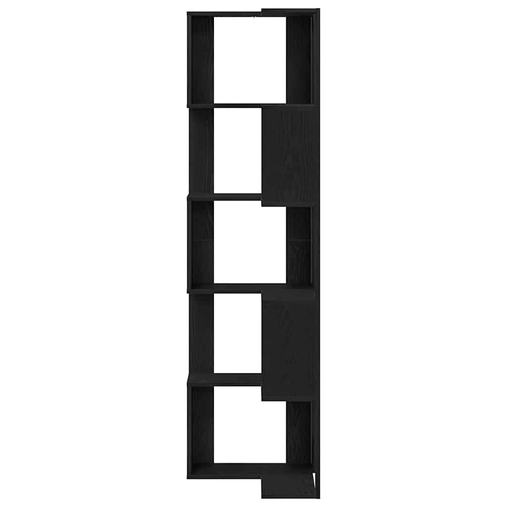 Corner Bookcase Black oak 50 x 50 x 179 cm Engineered wood