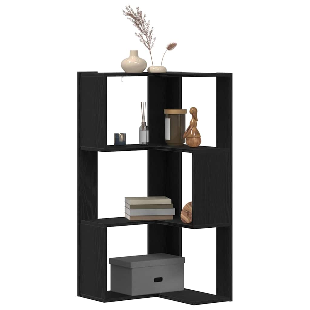 Corner Bookcase Black oak 50 x 50 x 102 cm Engineered wood