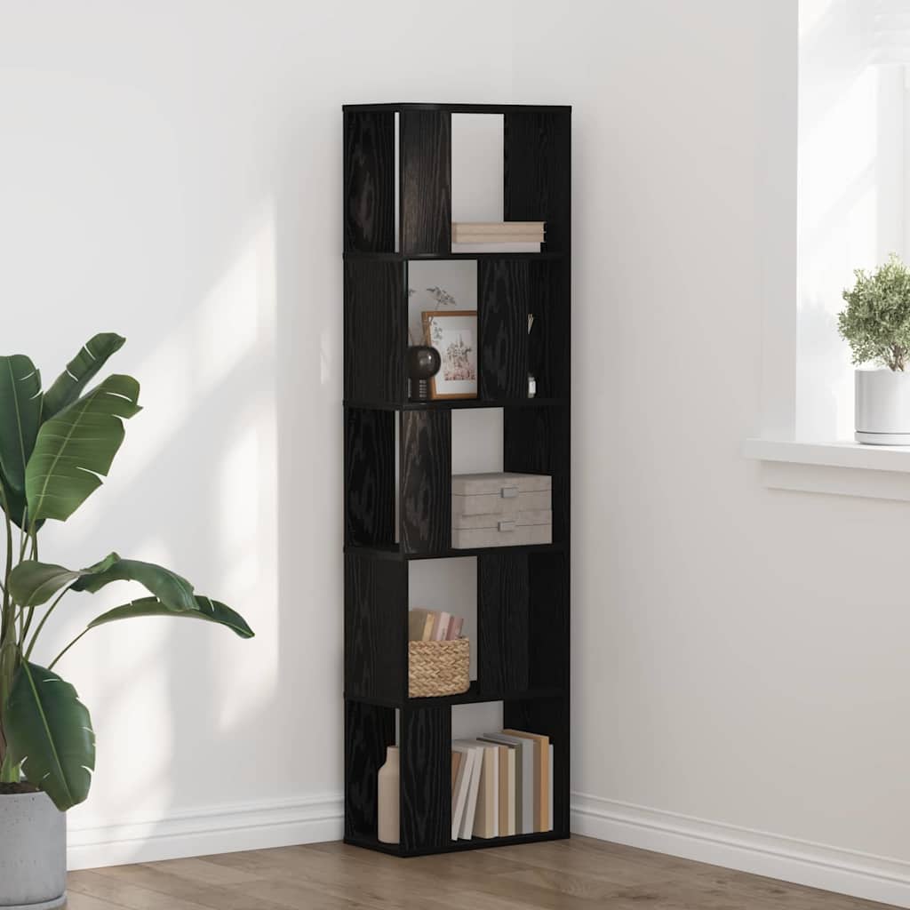 Bookcase Black oak 45 x 23.5 x 162.5 cm Engineered wood