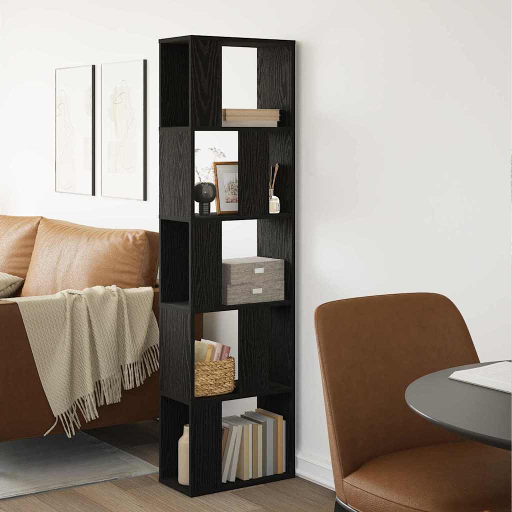 Bookcase Black oak 45 x 23.5 x 162.5 cm Engineered wood