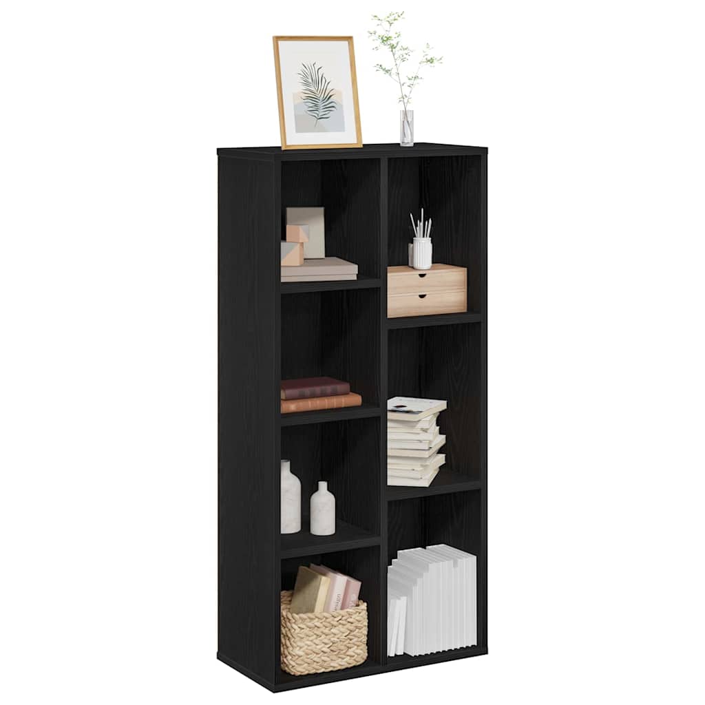 Bookcase Black oak 50 x 25 x 105 cm Engineered wood