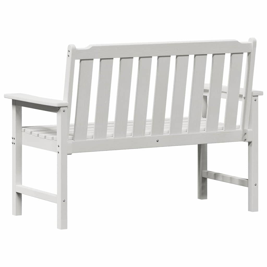 Garden Bench with Cushion White 120 x 59 x 88cm HDPE