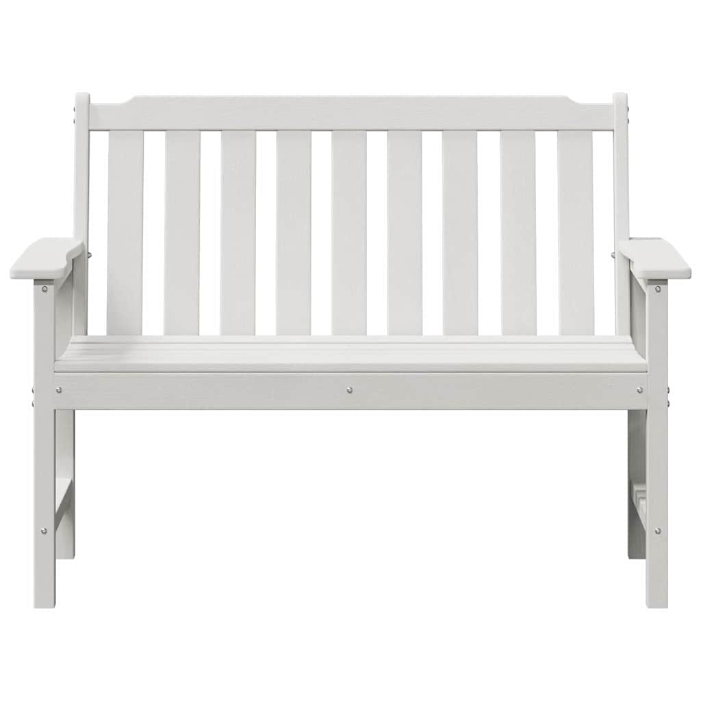 Garden Bench with Cushion White 120 x 59 x 88cm HDPE