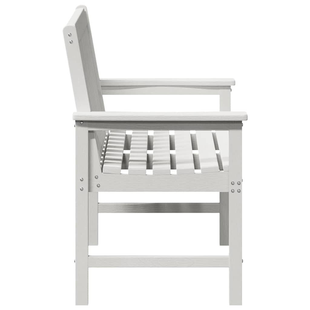 Garden Bench with Cushion White 120 x 59 x 88cm HDPE