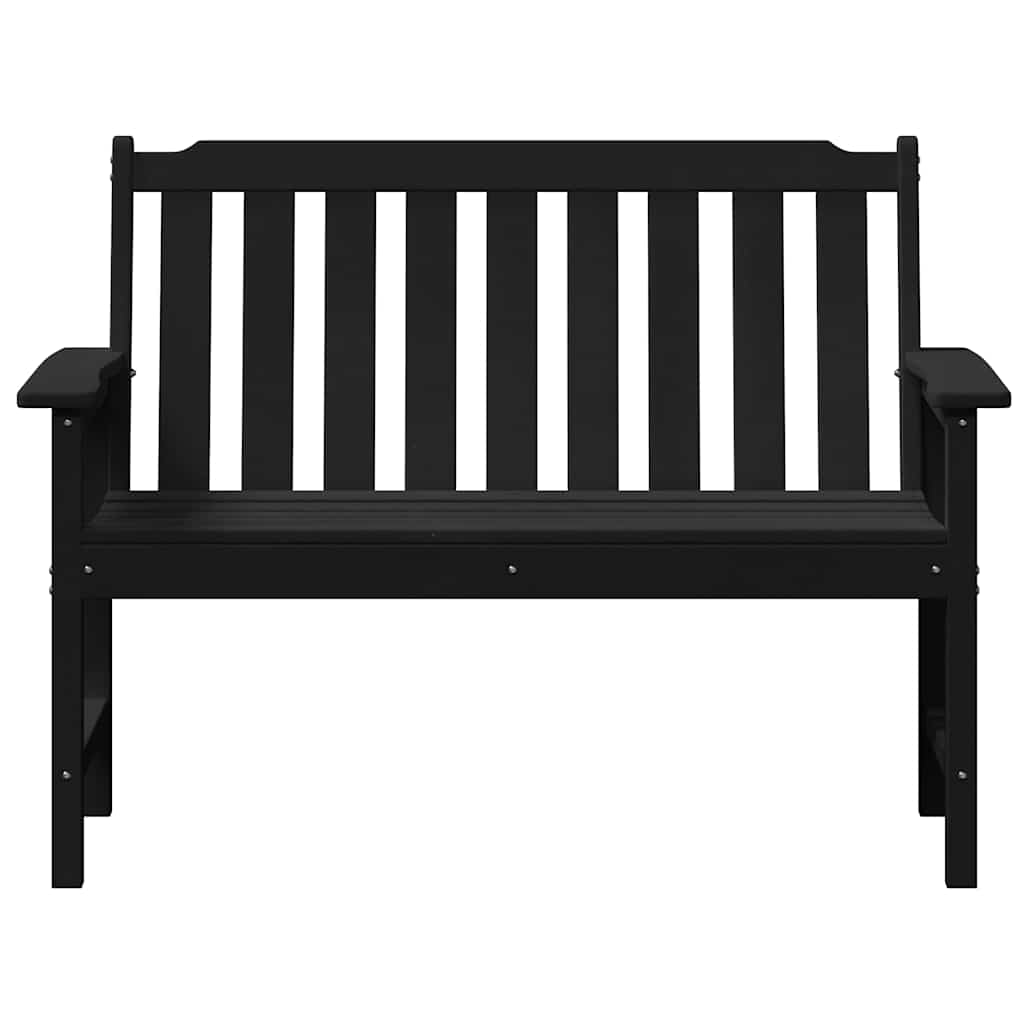 Garden Bench with Cushion Black 120 x 59 x 88cm HDPE