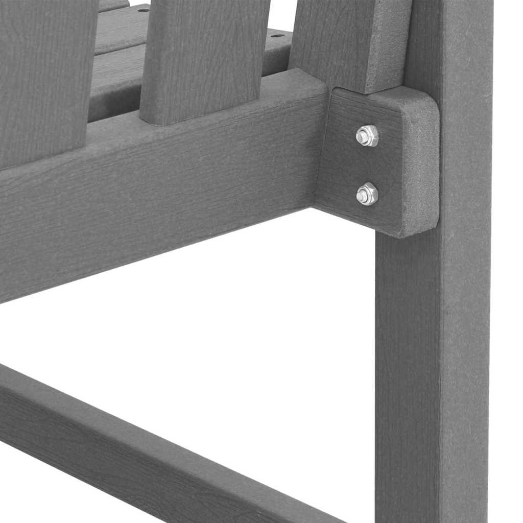 Garden Bench with Cushion Light Grey 120 x 59 x 88cm HDPE