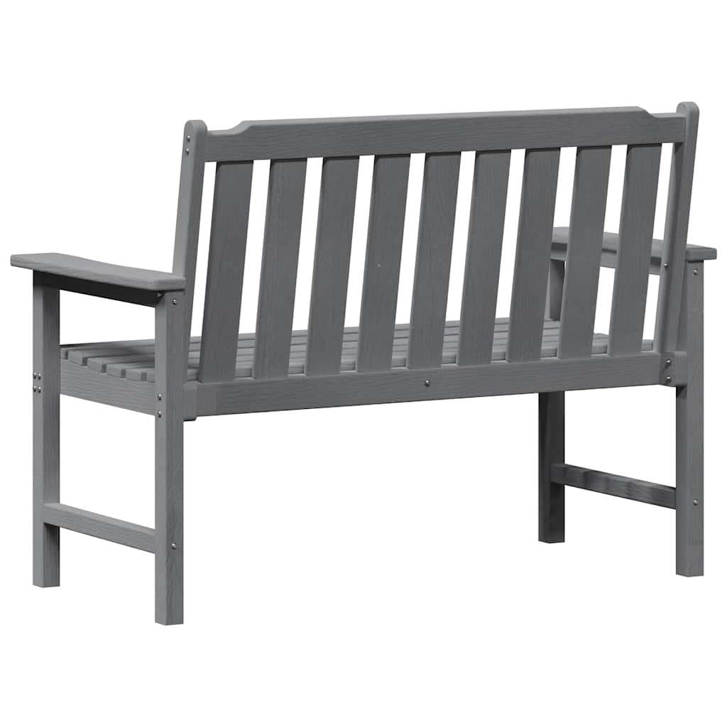 Garden Bench with Cushion Light Grey 120 x 59 x 88cm HDPE