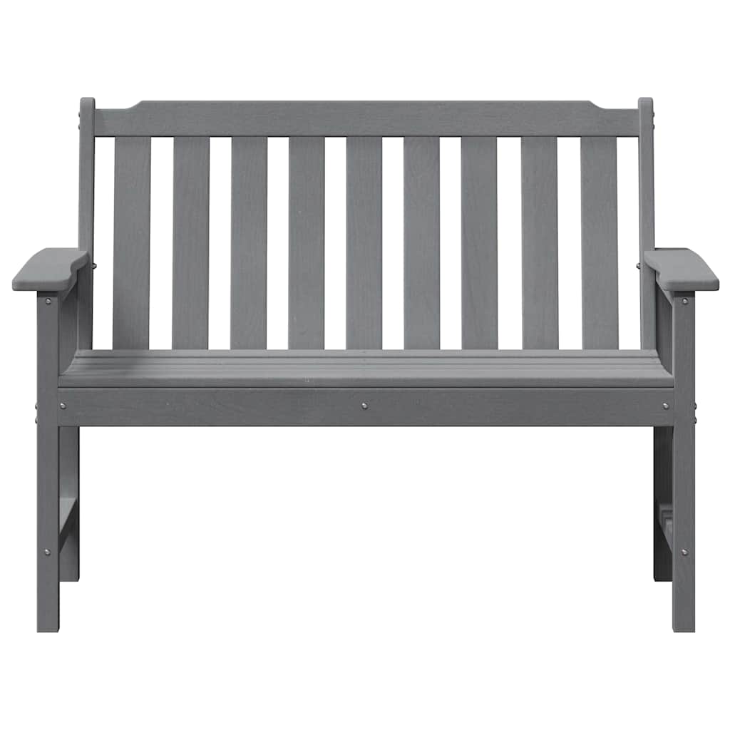 Garden Bench with Cushion Light Grey 120 x 59 x 88cm HDPE
