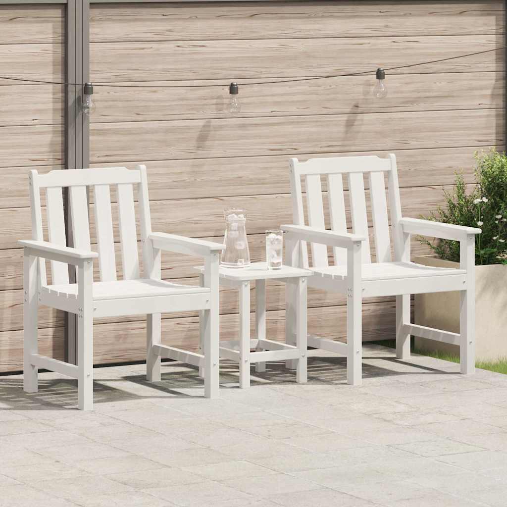 Garden Dining Chair 2 pcs White 65.5 x 59 x 88cm HDPE