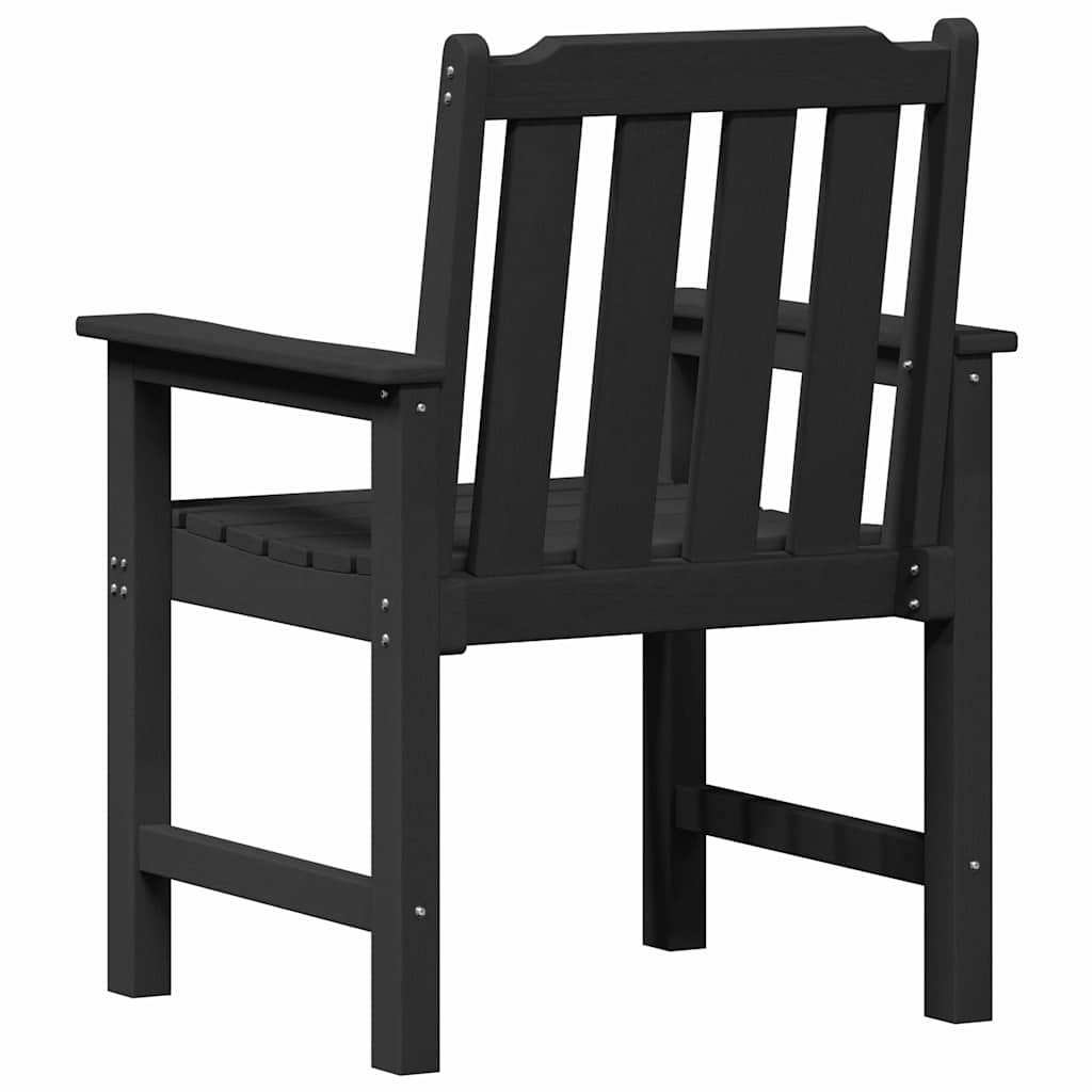 Garden Dining Chair 2 pcs Black 65.5 x 59 x 88cm HDPE