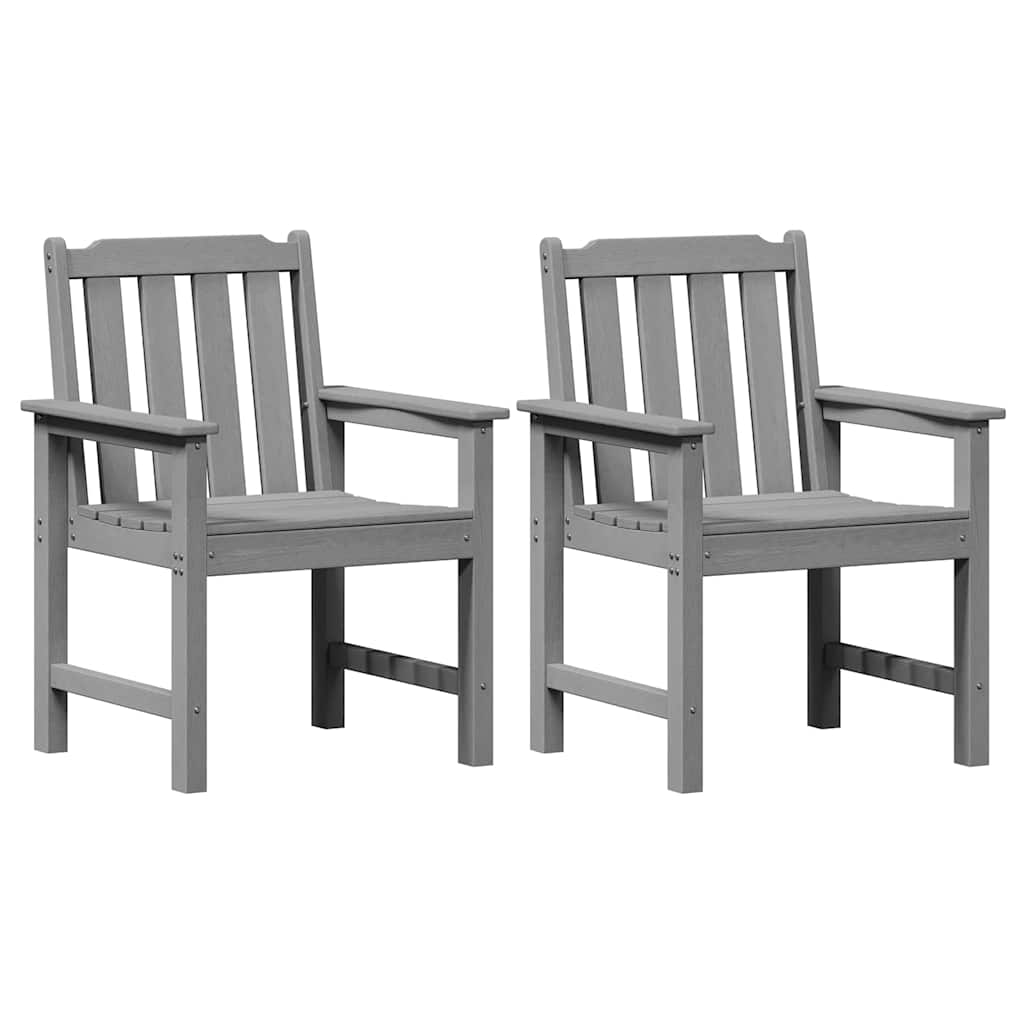 Garden Dining Chair 2 pcs Light Grey 65.5 x 59 x 88cm HDPE