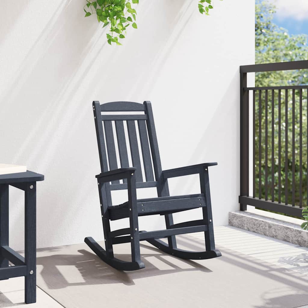 Garden Rocking Chair Navy 70 x 92 x 108cm HDPE
