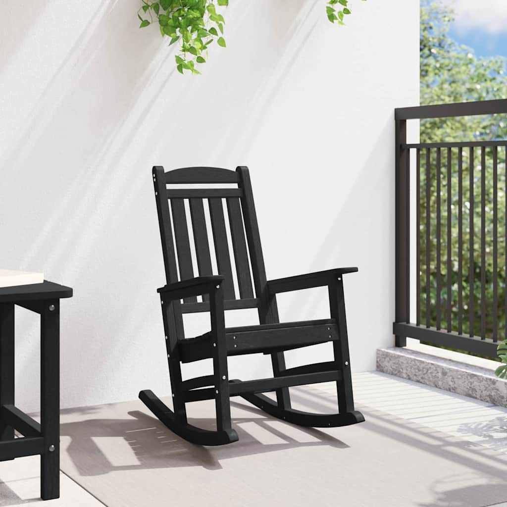 Garden Rocking Chair Black 70 x 92 x 108cm HDPE