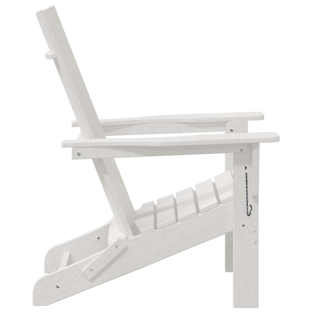 Folding Adirondack Chair White 74.5 x 80.5 x 90cm HDPE