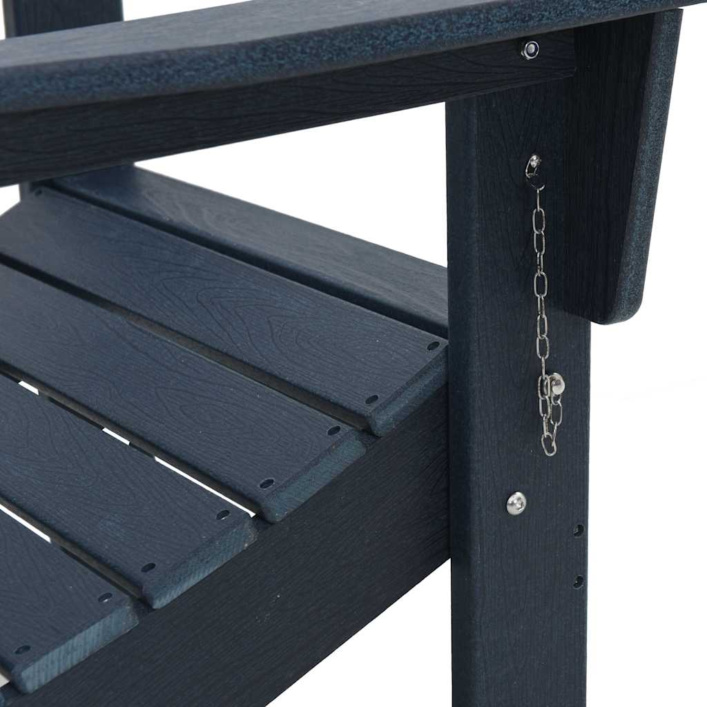 Folding Adirondack Chair Navy 74.5 x 80.5 x 90cm HDPE