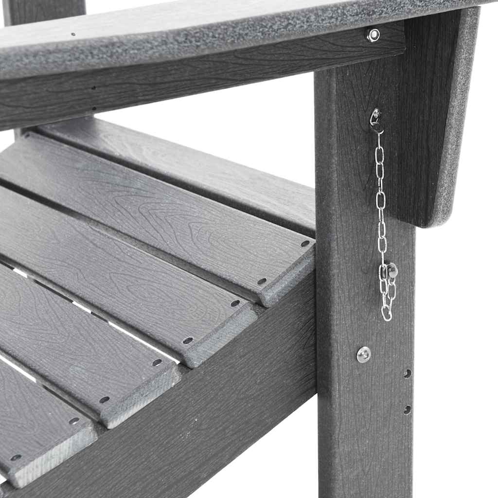 Folding Adirondack Chair Light Grey 74.5 x 80.5 x 90cm HDPE