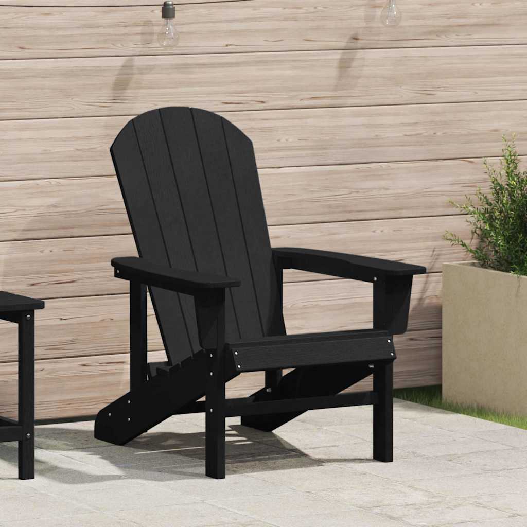 Adirondack Chair Black 74 x 82 x 92cm HDPE