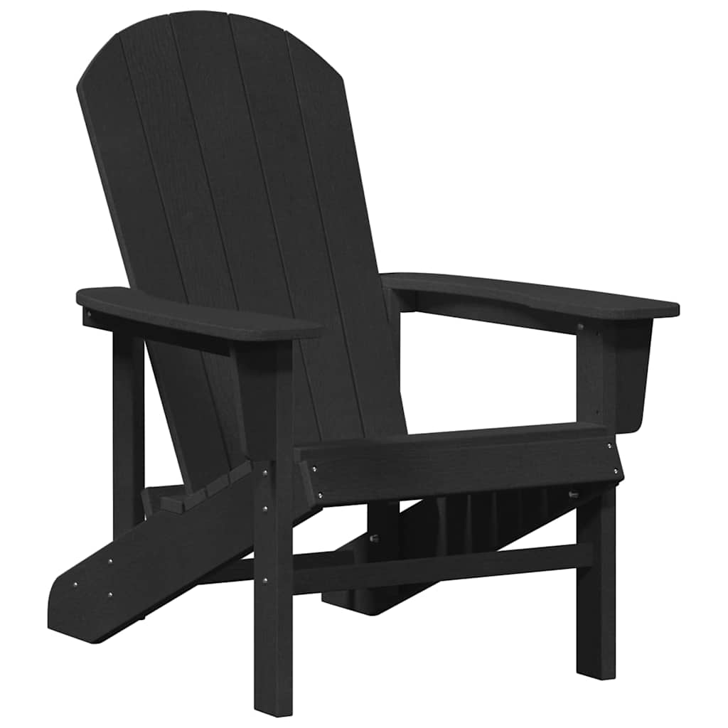 Adirondack Chair Black 74 x 82 x 92cm HDPE