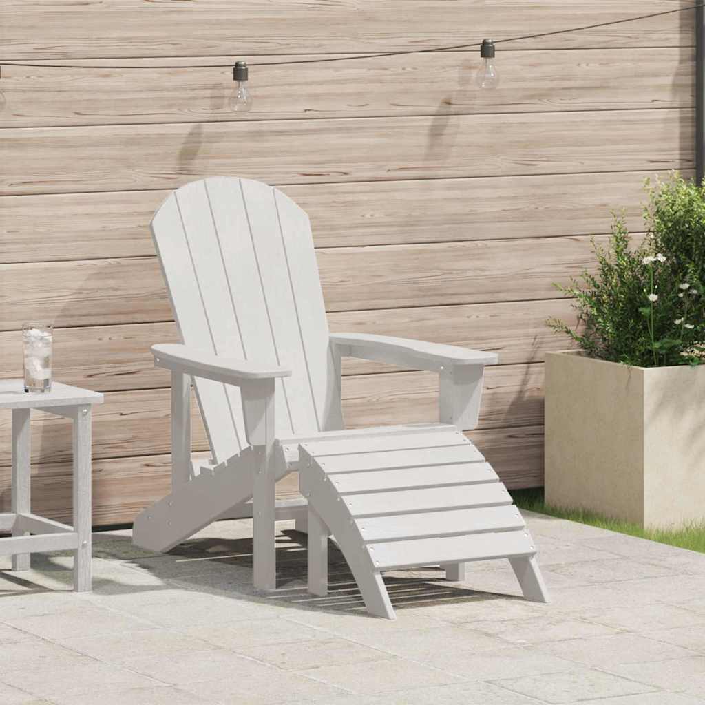 Adirondack Chair White 74 x 82 x 92cm HDPE