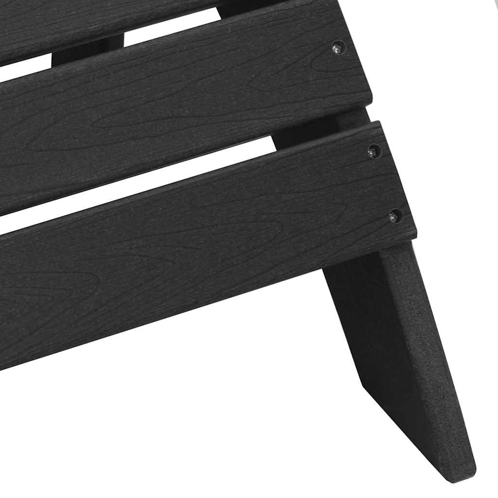 Adirondack Chair with Cushion Black 74 x 82 x 92cm HDPE