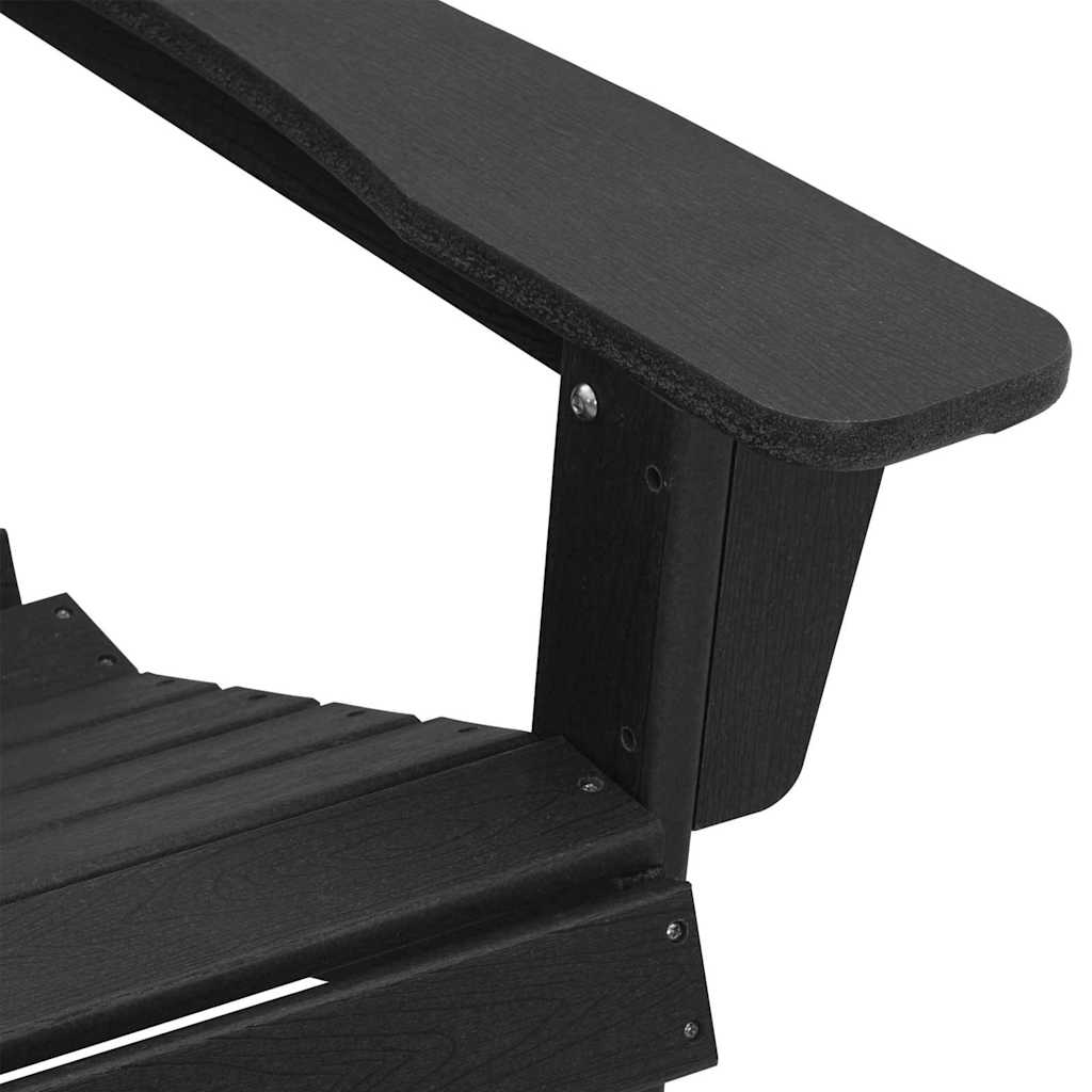 Adirondack Chair with Cushion Black 74 x 82 x 92cm HDPE