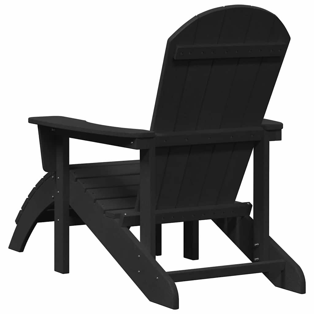 Adirondack Chair with Cushion Black 74 x 82 x 92cm HDPE